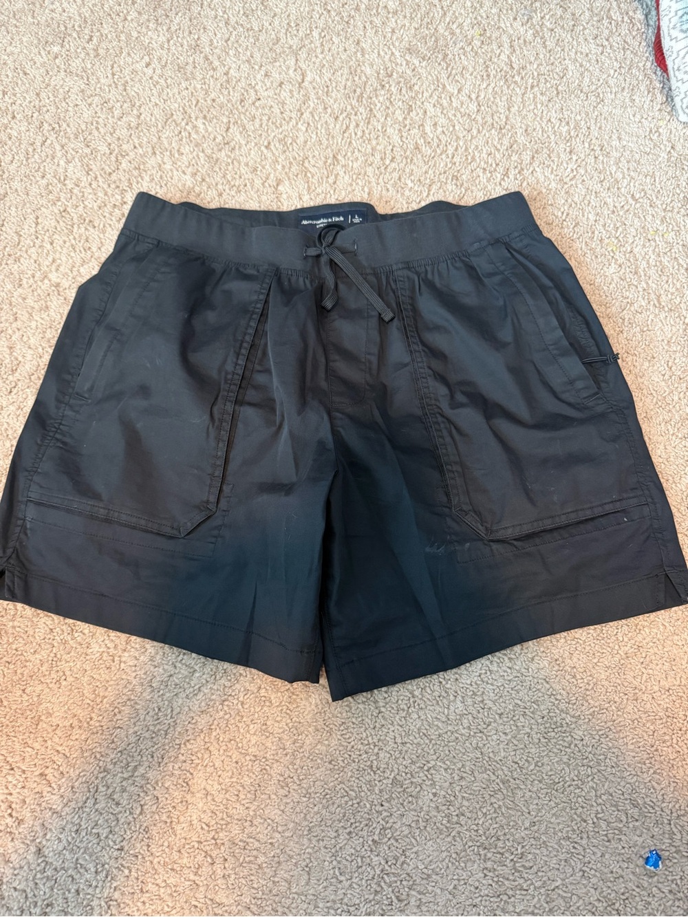 Abercrombie & Fitch Black Athletic Drawstring Shorts 6”